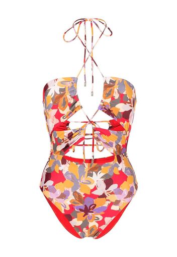 Rebecca Vallance Santiago abstract-print one-piece - Rosso