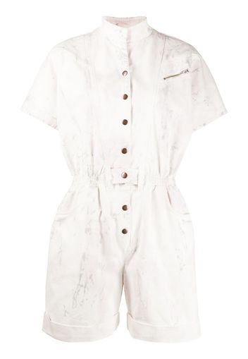 short sleeve stand up collar playsuit