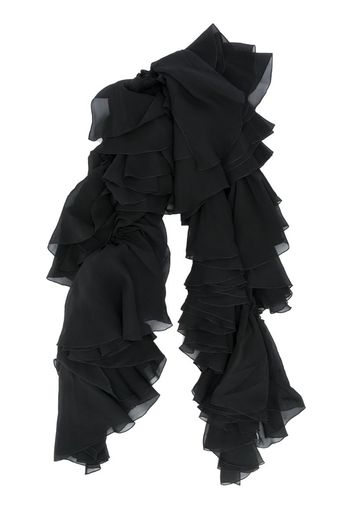 ruffle-tiered silk scarf