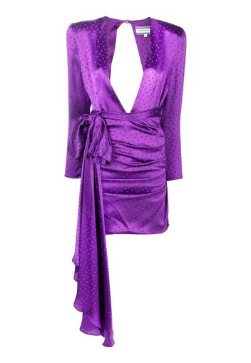 Redemption plunge-neck oversized-bow mini dress - Viola