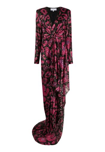 Redemption leopard graffiti-print gown - Rosa