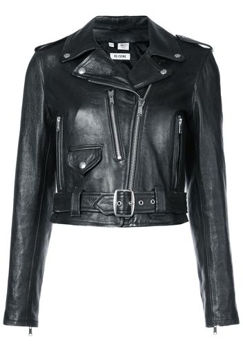 RE/DONE cropped biker jacket - Nero