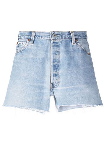 high-rise raw-cut denim shorts