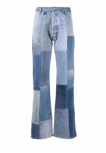 RE/DONE parches patchwork wide-leg jeans - Blu