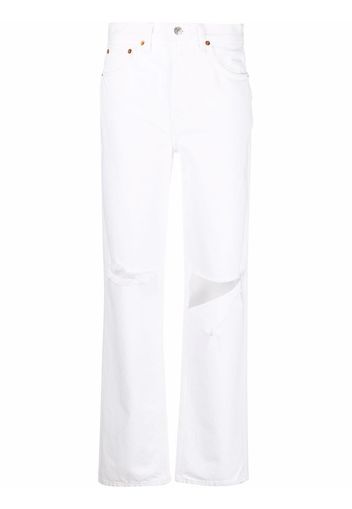 RE/DONE Pipe high-waist straight jeans - Bianco