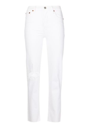 RE/DONE Jeans dritti con effetto vissuto - Bianco