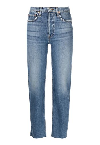 RE/DONE Jeans dritti Stobe Pipe a vita alta - Blu