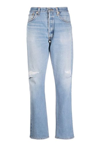 RE/DONE distressed straight-leg jeans - Blu