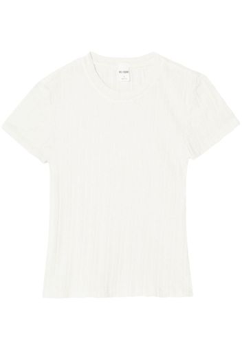 RE/DONE pointelle-knit cotton T-shirt - Bianco