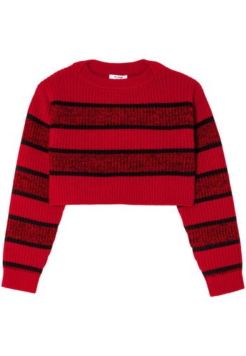 RE/DONE cropped stripe-pattern jumper - Rosso