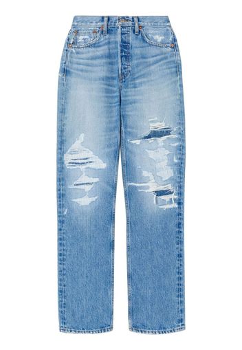 RE/DONE ripped-detail loose-fit jeans - Blu