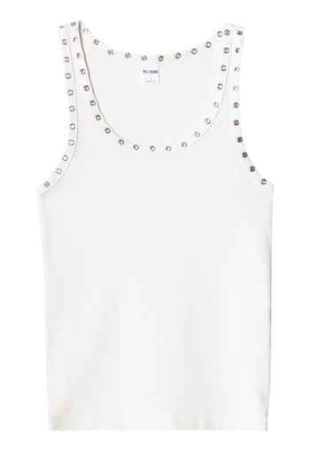 RE/DONE eyelet stretch-cotton tank top - Bianco