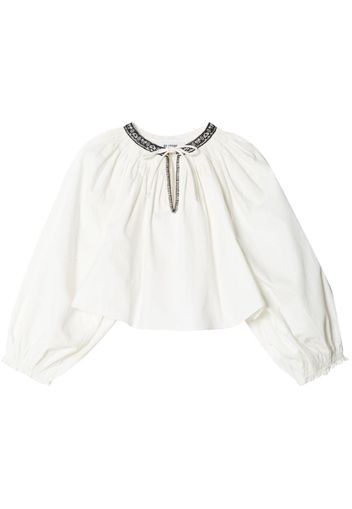 RE/DONE Victorian Cut Off cotton blouse - Bianco