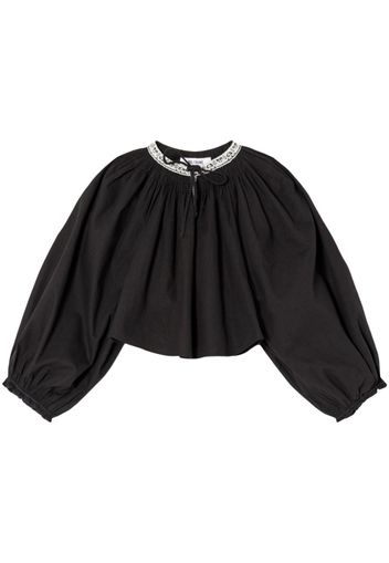 RE/DONE Victorian Cut Off cotton blouse - Nero