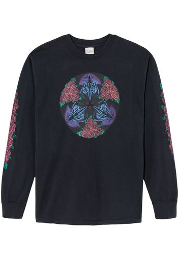 RE/DONE cosmic rose-print sweatshirt - Nero