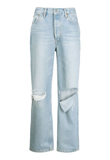 RE/DONE ripped-detail straight-leg jeans - Blu