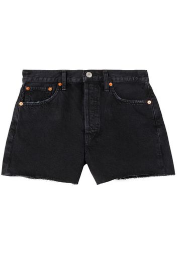 RE/DONE mid-rise washed-denim shorts - Nero