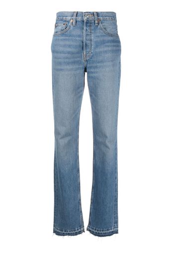 RE/DONE ankle-slit high-waisted jeans - Blu