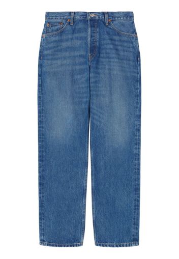 RE/DONE contrast-stitching cotton straight-leg jeans - Blu