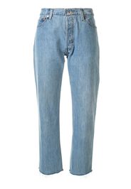 Denimist distressed-hem Saia jeans Blau