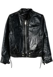 RE/DONE whipstitch leather jacket - Nero