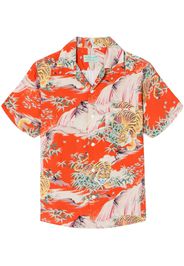 RE/DONE tiger-print Cuban-collar shirt - Arancione