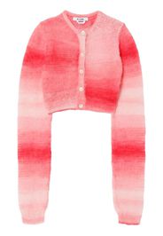 RE/DONE gradient-effect cropped cardigan - Rosso