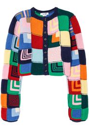 RE/DONE patchwork crochet cropped cardigan - Multicolore