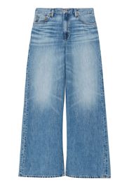 RE/DONE whiskering-effect low-rise wide-leg jeans - Blu