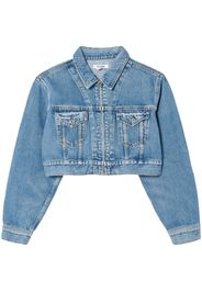 RE/DONE zip-up cropped denim jacket - Blu