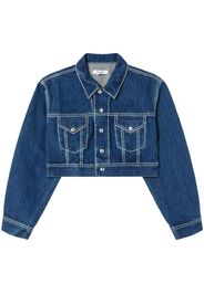 RE/DONE chunky stitch cropped denim jacket - Blu