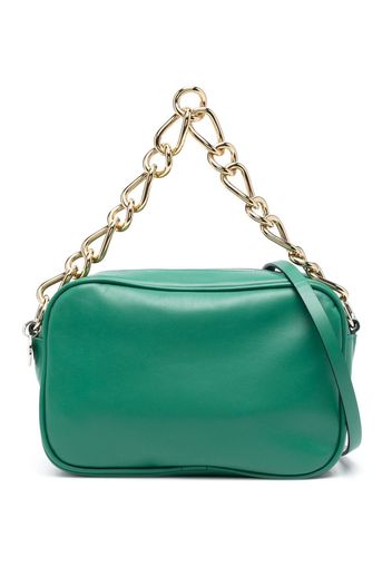 RED(V) chain-link leather shoulder bag - Verde