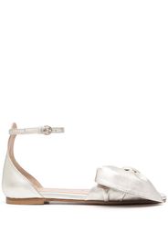 bow-detail metallic leather sandals