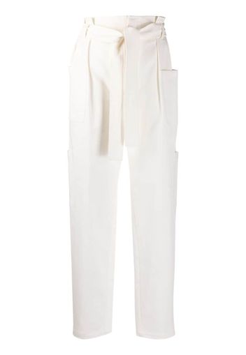 belted straight-leg cargo trousers