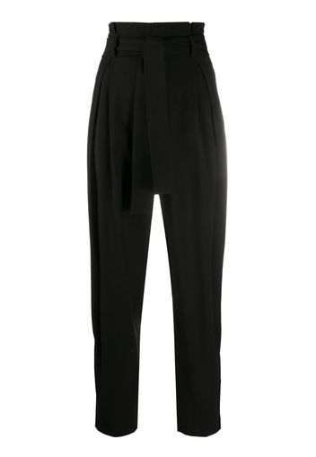 pleat-detail tapered trousers