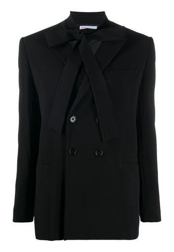 tie-detail double-breasted blazer