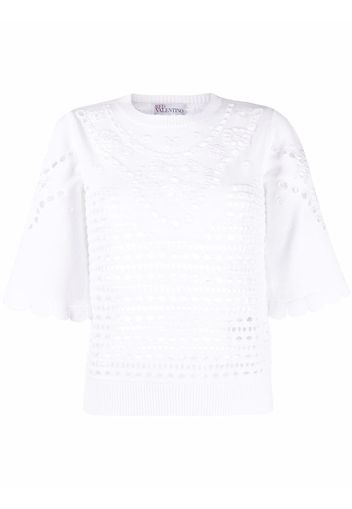 RED Valentino laser-cut T-shirt - Bianco