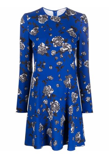 RED Valentino floral-print long-sleeve dress - Blu