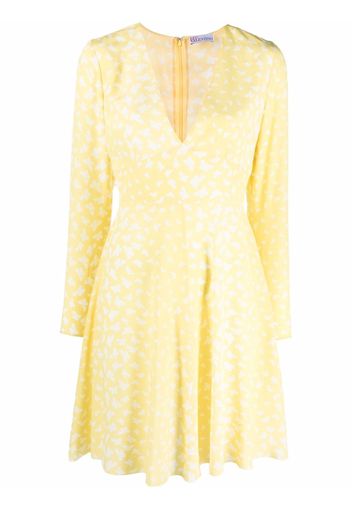 RED Valentino butterfly-print silk dress - Giallo