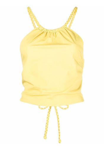 RED Valentino top con scollo all'americana - Giallo