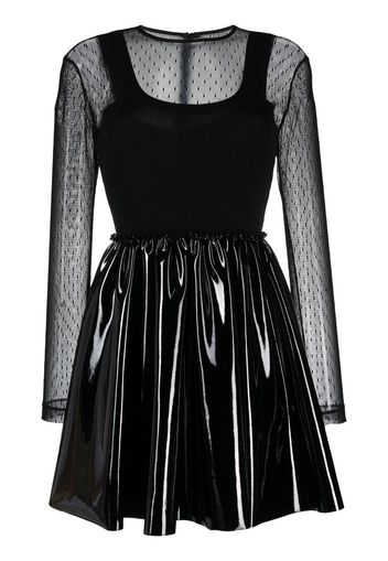 RED Valentino high-shine panel detail dress - Nero