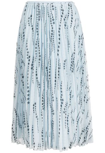 RED Valentino star-print pleated skirt - Blu