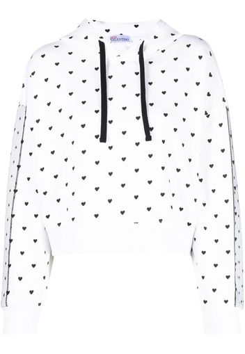 RED Valentino heart-print cropped jumper - Bianco