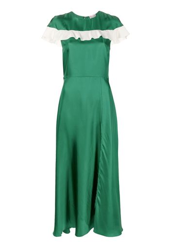 RED Valentino frilled-chest silk dress - Verde