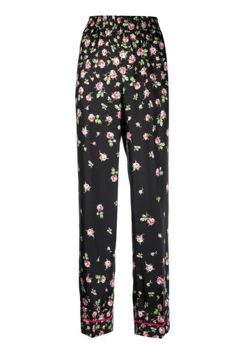 RED Valentino Pantaloni con stampa Rose Ombré - Nero