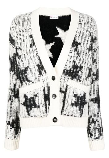 RED Valentino star intarsia-knit cardigan - Bianco