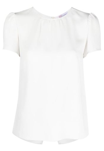 RED Valentino bow-detail ruched blouse - Bianco