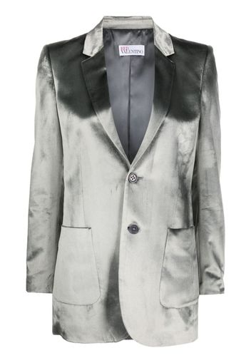 RED Valentino velvet-effect single-breasted blazer - Grigio