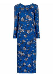 RED Valentino floral-print midi dress - Blu