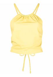 RED Valentino top con scollo all'americana - Giallo